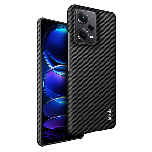 IMAK Ruiyi Series for Xiaomi Redmi Note 12 Pro+ 5G / Note 12 Explorer 5G / Note 12 Trendy Edition Phone Case Leather Coated PC Carbon Fiber Texture Cover