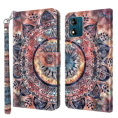 Mobile Phone Case For Motorola Moto E13 4G 3D Pattern Printing Shockproof Phone Cover Stand Wallet