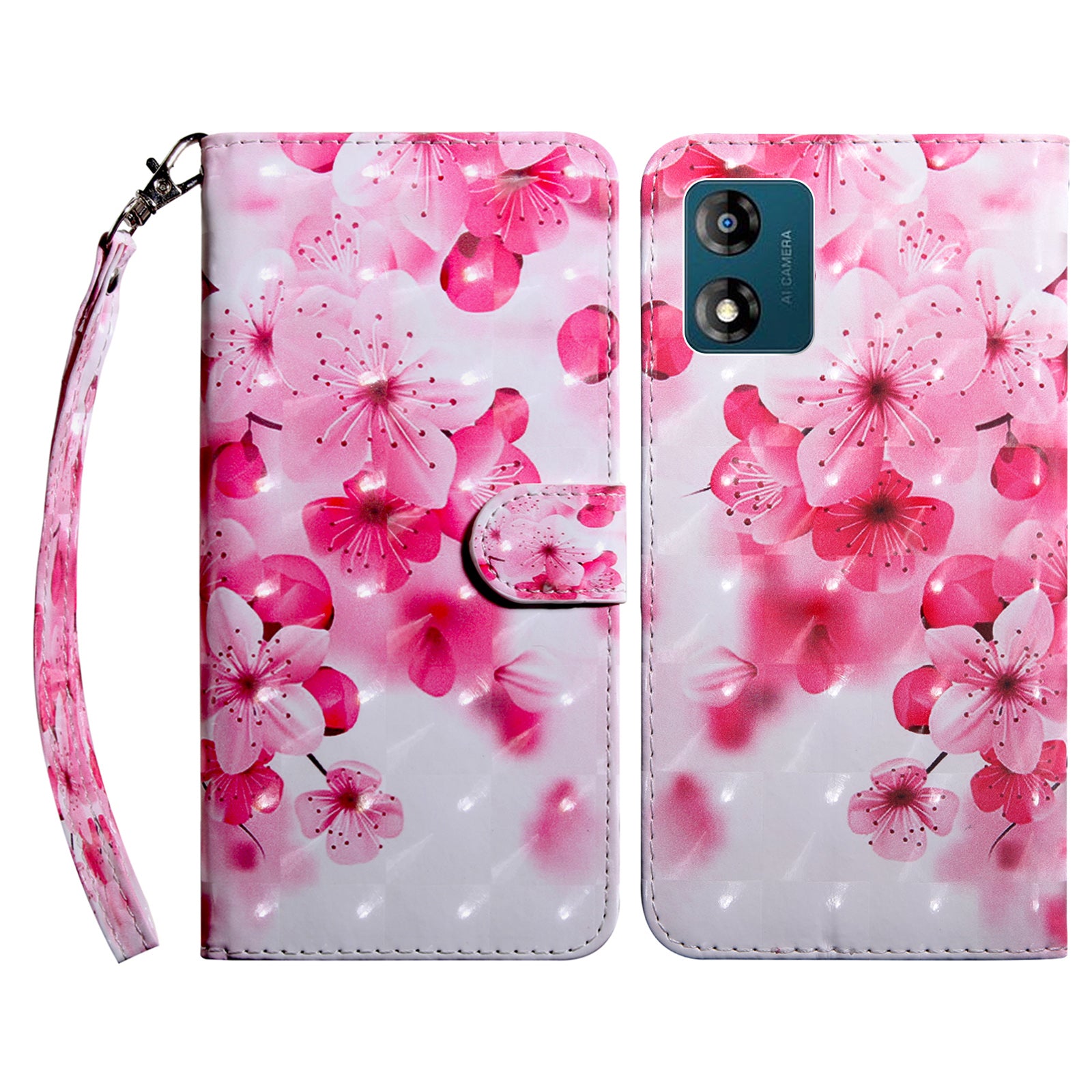 Mobile Phone Case For Motorola Moto E13 4G 3D Pattern Printing Shockproof Phone Cover Stand Wallet