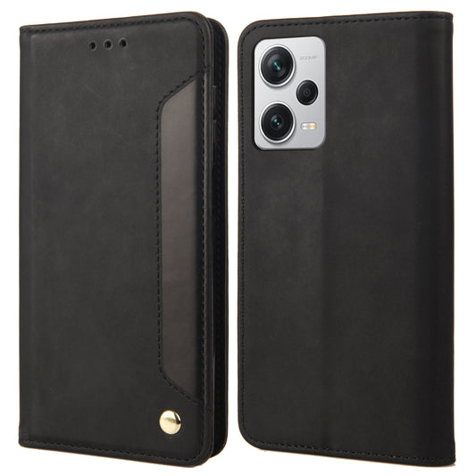 For Xiaomi Redmi Note 12 Pro+ 5G Leather Phone Case Color Splicing Skin-touch Stand Wallet Phone Cover