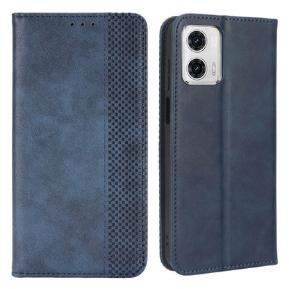 For Motorola Moto G73 5G Retro PU Leather Wallet Phone Case Magnetic Absorption Protection Cover with Stand