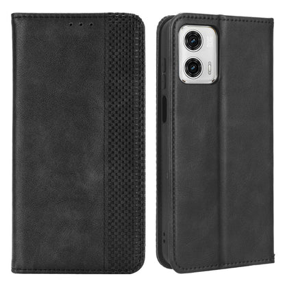 For Motorola Moto G73 5G Retro PU Leather Wallet Phone Case Magnetic Absorption Protection Cover with Stand