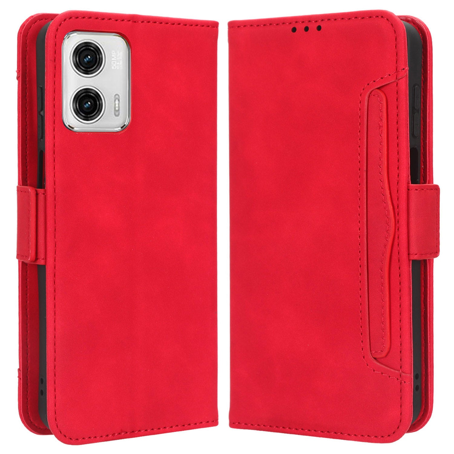 For Motorola Moto G73 5G Multiple Card Slots PU Leather Stand Cover Anti-drop Phone Wallet Case