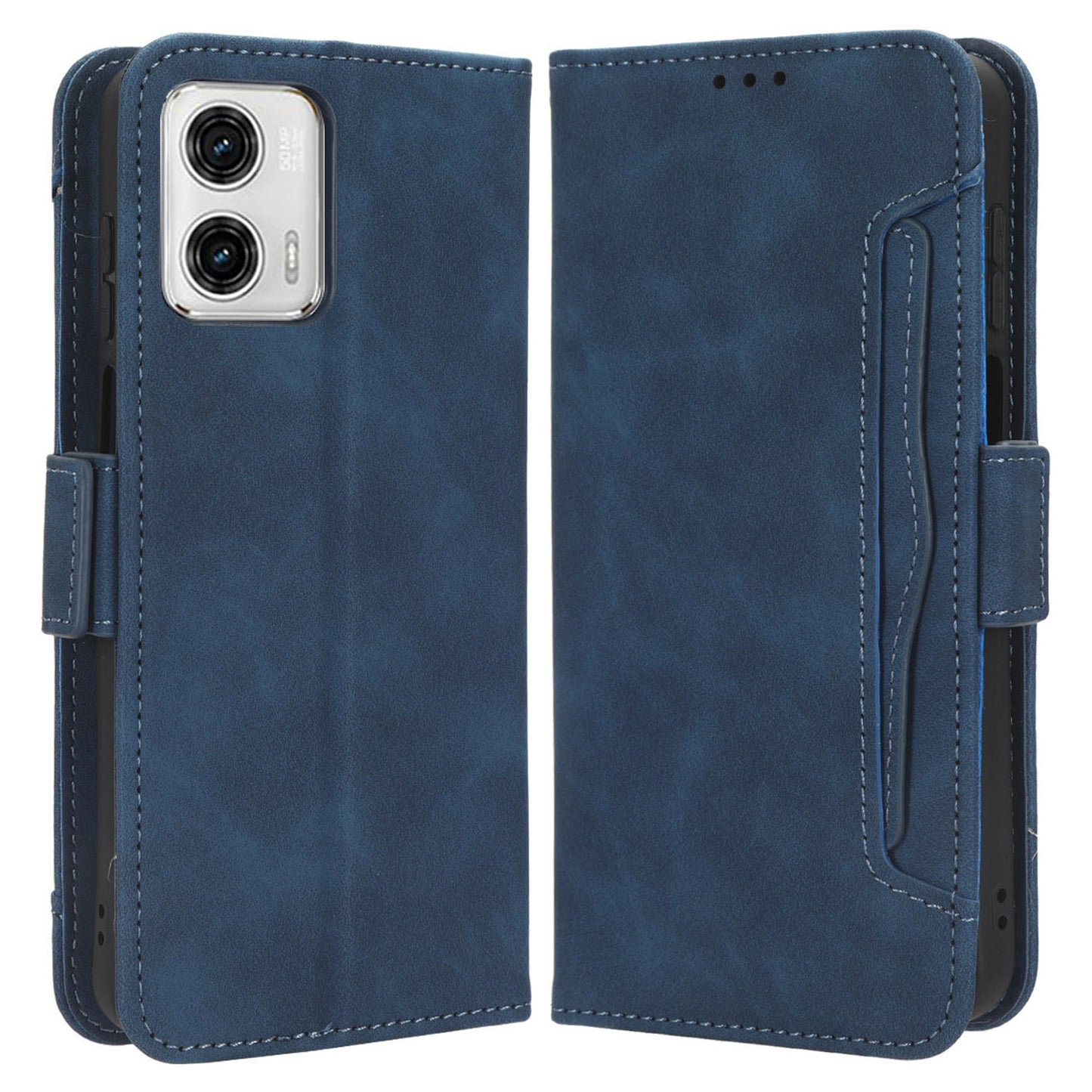 For Motorola Moto G73 5G Multiple Card Slots PU Leather Stand Cover Anti-drop Phone Wallet Case