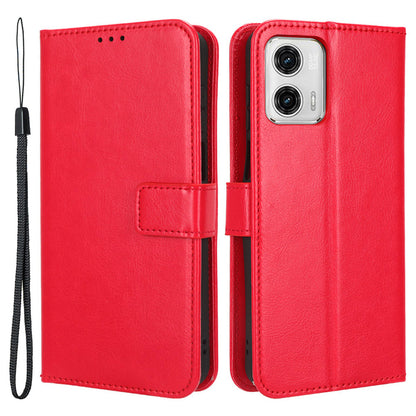 For Motorola Moto G73 5G PU Leather Wallet Phone Case Crazy Horse Texture Folding Stand Cover