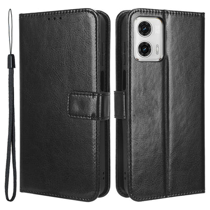 For Motorola Moto G53 5G Crazy Horse Texture Anti-drop Phone Case PU Leather Wallet Flip Stand Cover