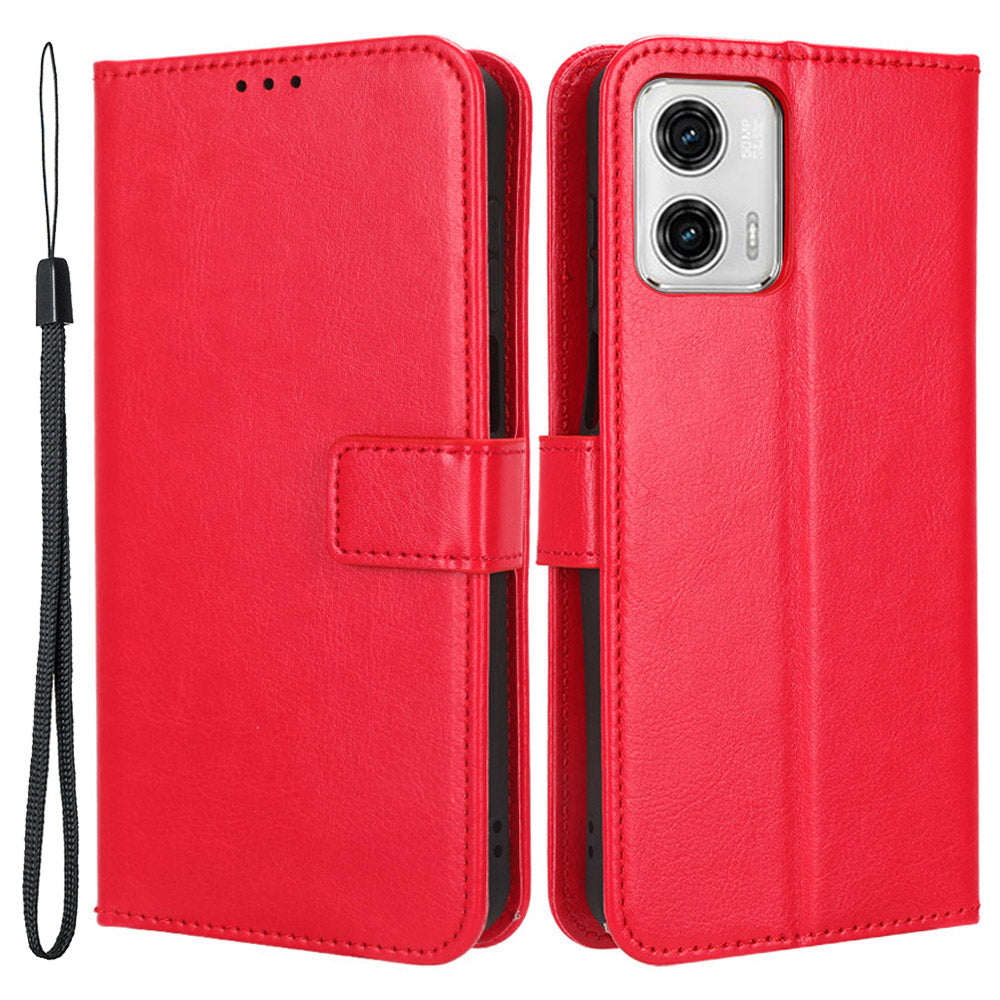 For Motorola Moto G53 5G Crazy Horse Texture Anti-drop Phone Case PU Leather Wallet Flip Stand Cover