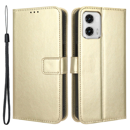 For Motorola Moto G53 5G Crazy Horse Texture Anti-drop Phone Case PU Leather Wallet Flip Stand Cover