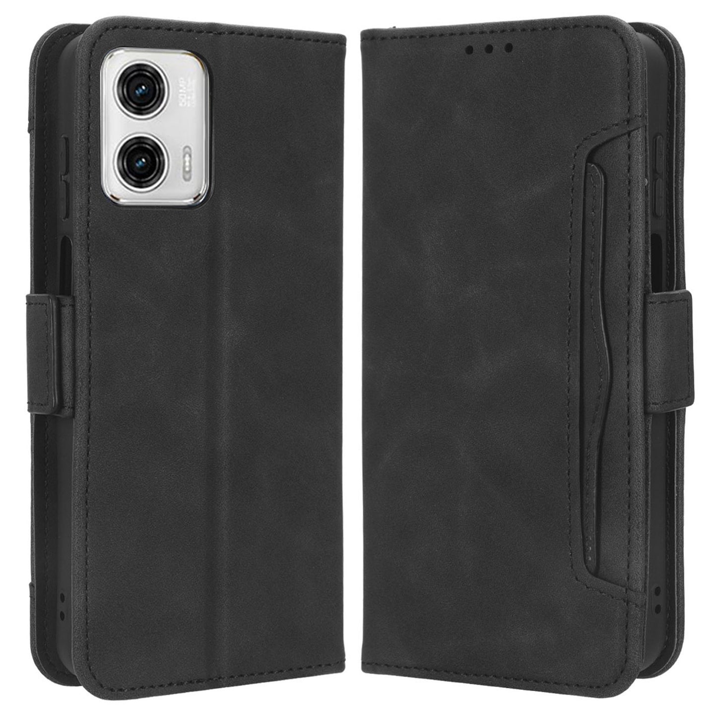 For Motorola Moto G53 5G PU Leather Wallet Stand Cover Multiple Card Slots Shockproof Phone Case