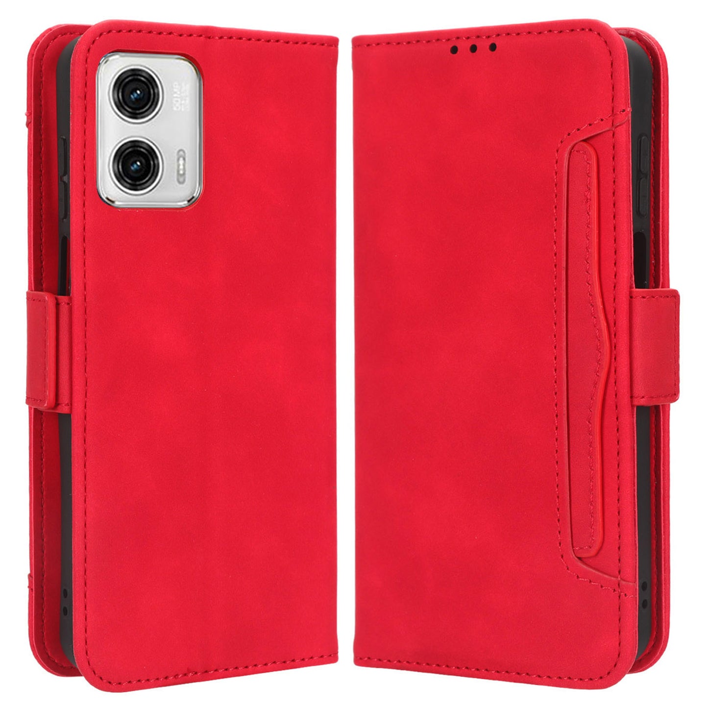 For Motorola Moto G53 5G PU Leather Wallet Stand Cover Multiple Card Slots Shockproof Phone Case