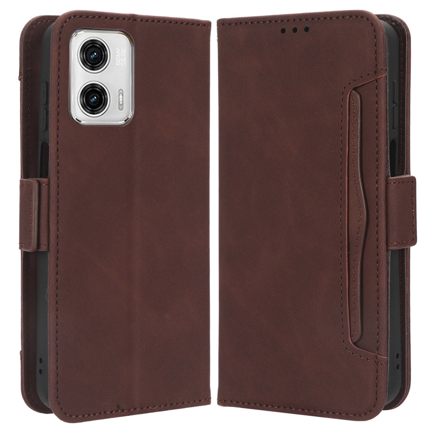 For Motorola Moto G53 5G PU Leather Wallet Stand Cover Multiple Card Slots Shockproof Phone Case