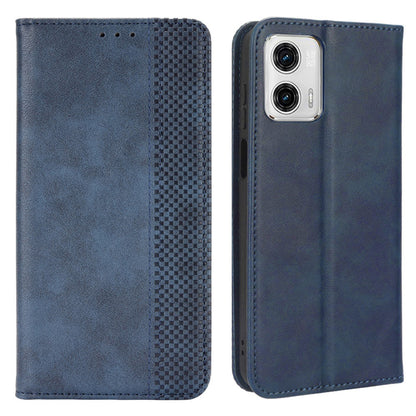 For Motorola Moto G53 5G Retro PU Leather Wallet Stand Phone Case Magnetic Absorption Shockproof Cover