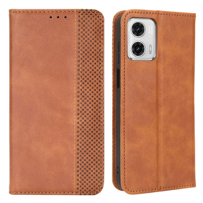 For Motorola Moto G53 5G Retro PU Leather Wallet Stand Phone Case Magnetic Absorption Shockproof Cover