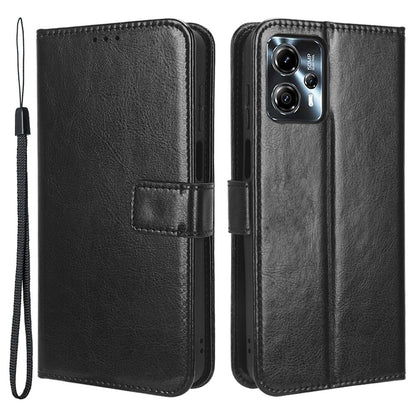 For Motorola Moto G13 4G / G23 4G PU Leather Stand Cover Crazy Horse Texture Phone Case with Wallet