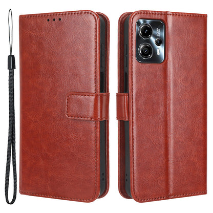 For Motorola Moto G13 4G / G23 4G PU Leather Stand Cover Crazy Horse Texture Phone Case with Wallet