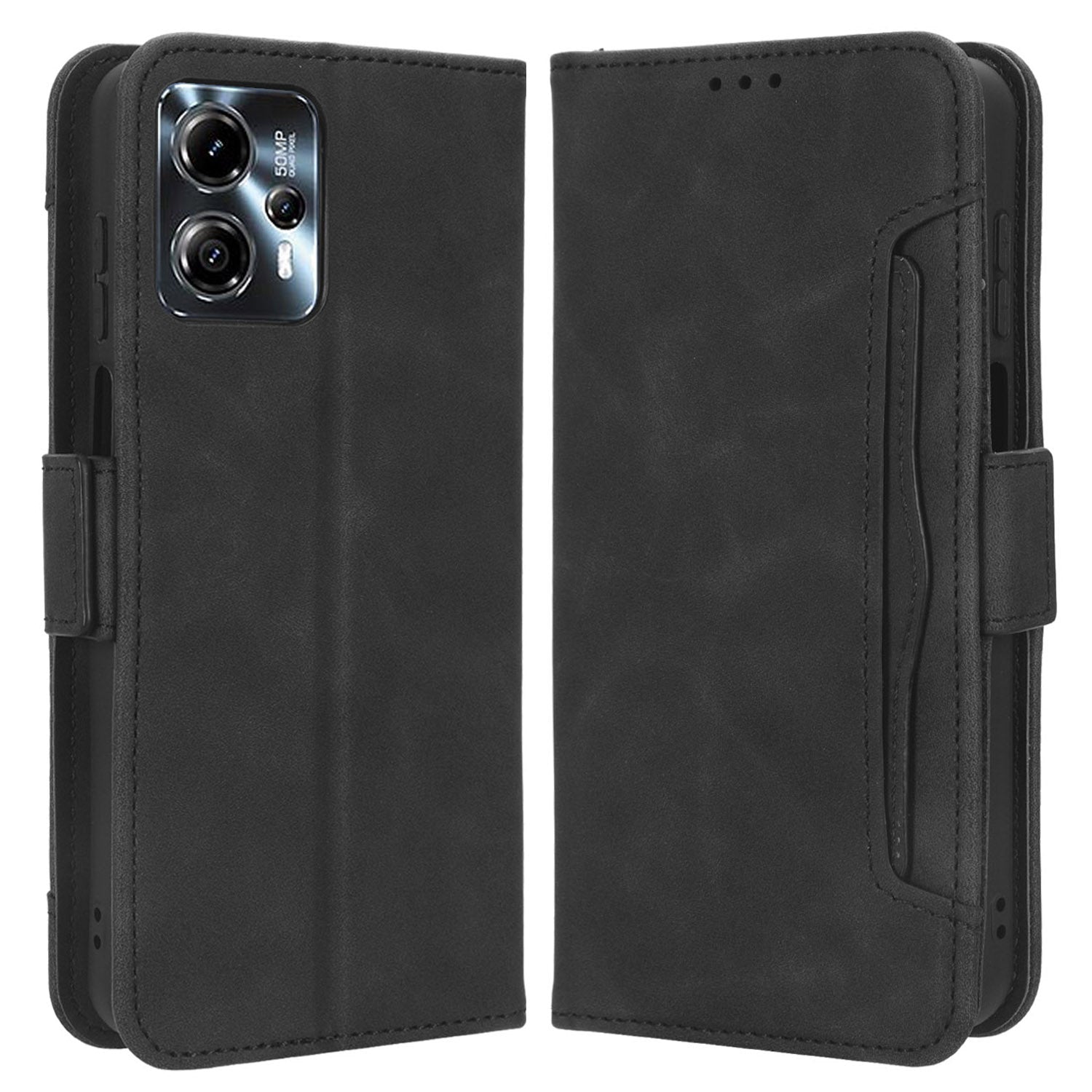 For Motorola Moto G13 4G / G23 4G PU Leather Phone Protective Cover Multiple Card Slots Anti-drop Stand Wallet Case