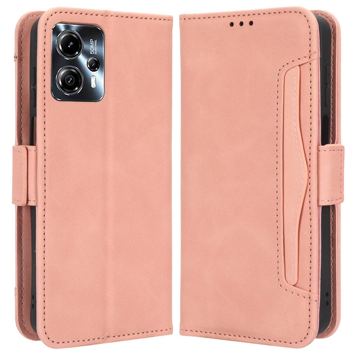 For Motorola Moto G13 4G / G23 4G PU Leather Phone Protective Cover Multiple Card Slots Anti-drop Stand Wallet Case