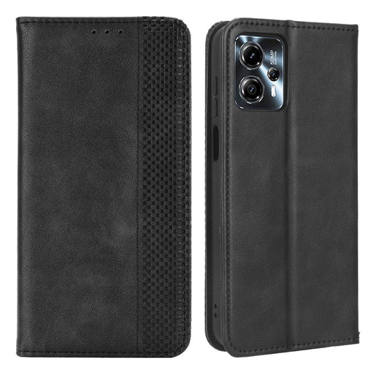 For Motorola Moto G13 4G / G23 4G Retro PU Leather Phone Case Magnetic Closing Wallet Stand Cover