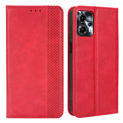 For Motorola Moto G13 4G / G23 4G Retro PU Leather Phone Case Magnetic Closing Wallet Stand Cover