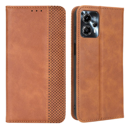 For Motorola Moto G13 4G / G23 4G Retro PU Leather Phone Case Magnetic Closing Wallet Stand Cover