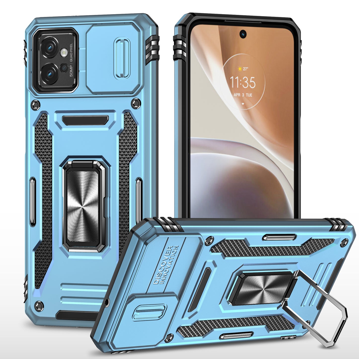 Armor Series Phone Case for Motorola Moto G32 4G , PC + TPU Protective Mobile Phone Cover Kickstand