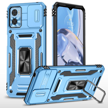 Armor Series for Motorola Moto E22i 4G / E22 4G Shockproof Phone Case Kickstand with Slide Camera Protector