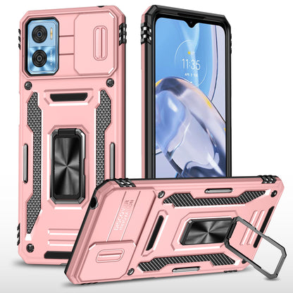 Armor Series for Motorola Moto E22i 4G / E22 4G Shockproof Phone Case Kickstand with Slide Camera Protector