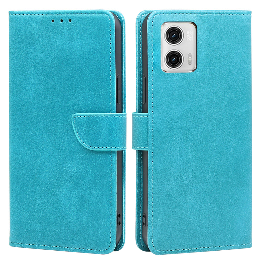 Phone Leather Case for Motorola Moto G73 5G Drop-proof Wallet Stand Phone Cover