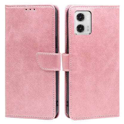 Phone Leather Case for Motorola Moto G73 5G Drop-proof Wallet Stand Phone Cover