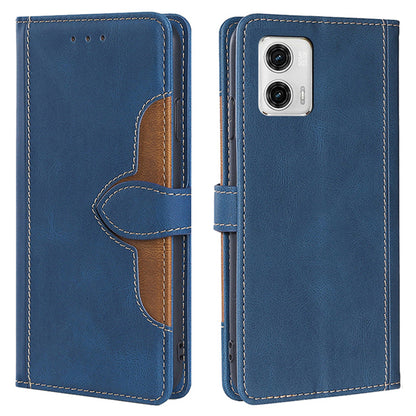 For Motorola Moto G73 5G Skin-touch PU Leather Stand Wallet Case Straw Hat Phone Cover