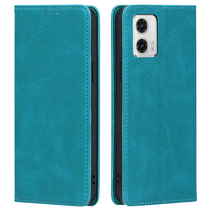 Anti-drop Leather Phone Case for Motorola Moto G73 5G , Calf Texture Wallet Stand Phone Cover