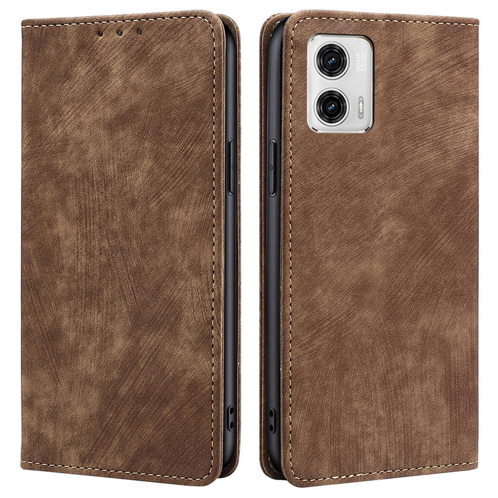 For Motorola Moto G73 5G Magnetic RFID Blocking Protective Cover Leather Wallet Phone Case with Stand