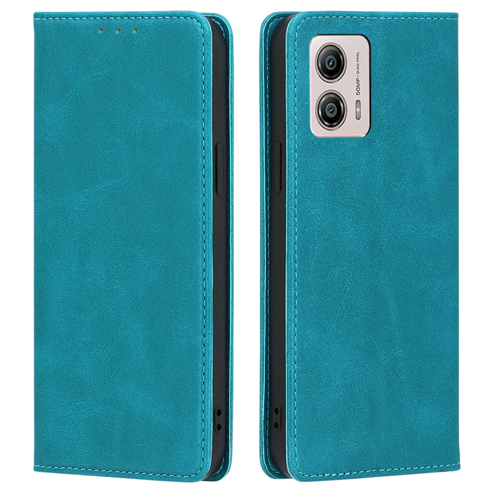 For Motorola Moto G53 5G / G13 4G / G23 4G Leather Wallet Stand Phone Case Calf Texture Magnetic Closing Anti-drop Cover