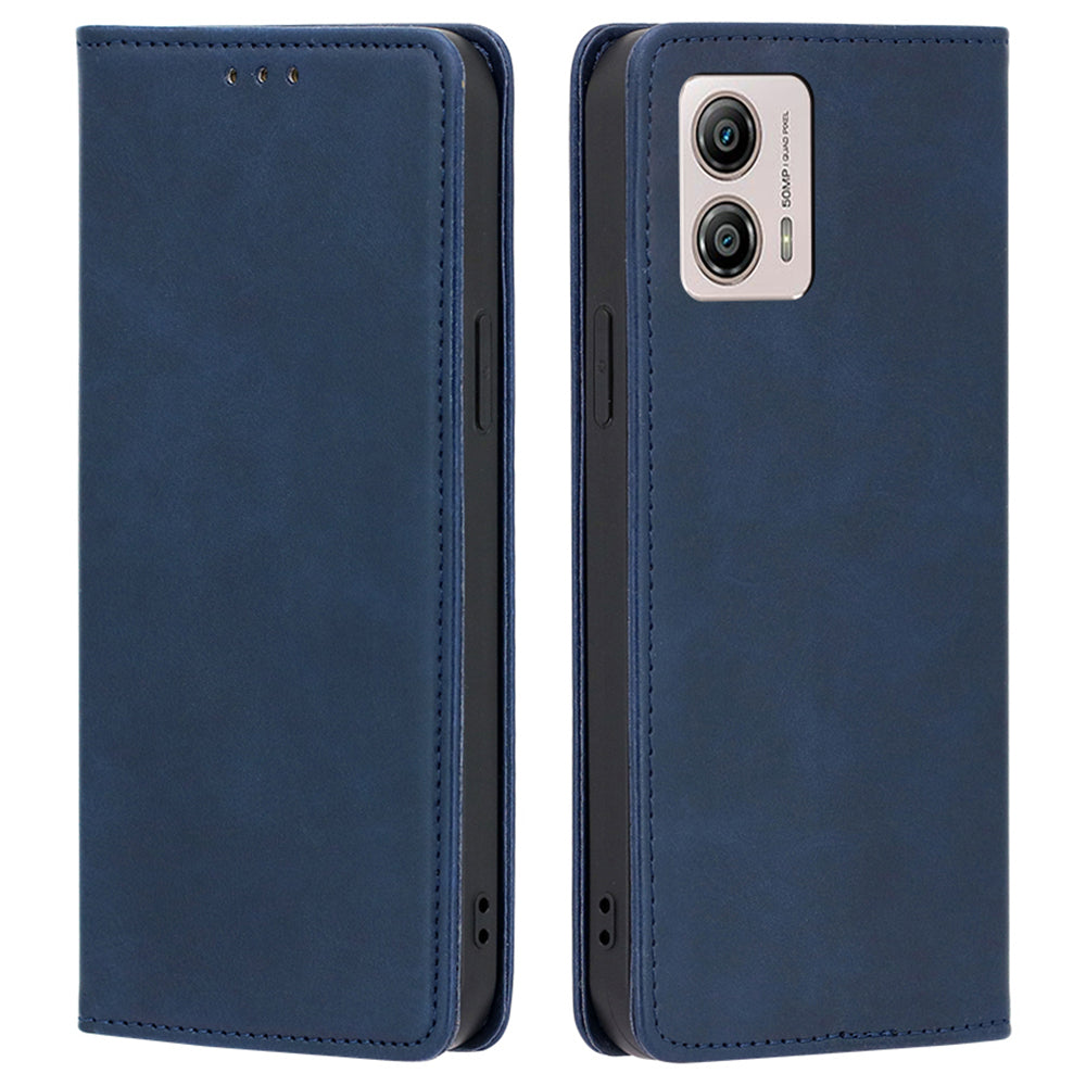 For Motorola Moto G53 5G / G13 4G / G23 4G Leather Wallet Stand Phone Case Calf Texture Magnetic Closing Anti-drop Cover