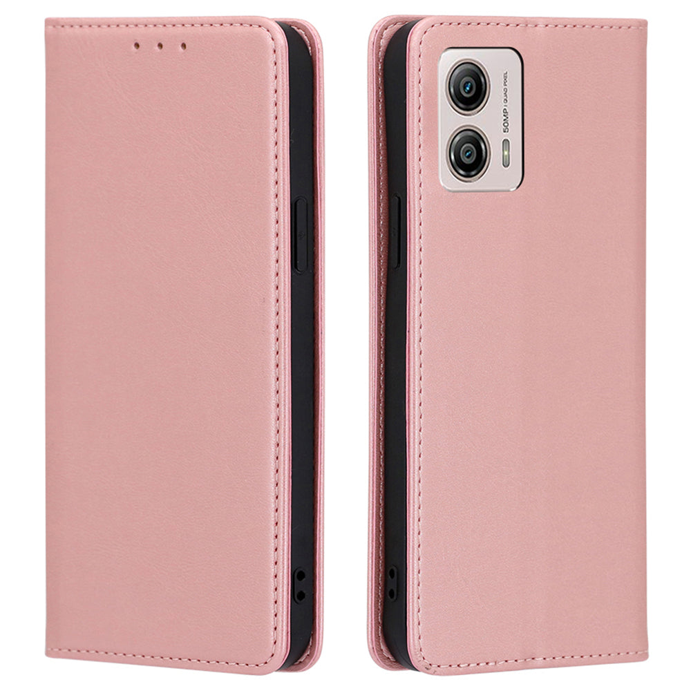 For Motorola Moto G53 5G / G13 4G / G23 4G Leather Wallet Stand Phone Case Calf Texture Magnetic Closing Anti-drop Cover