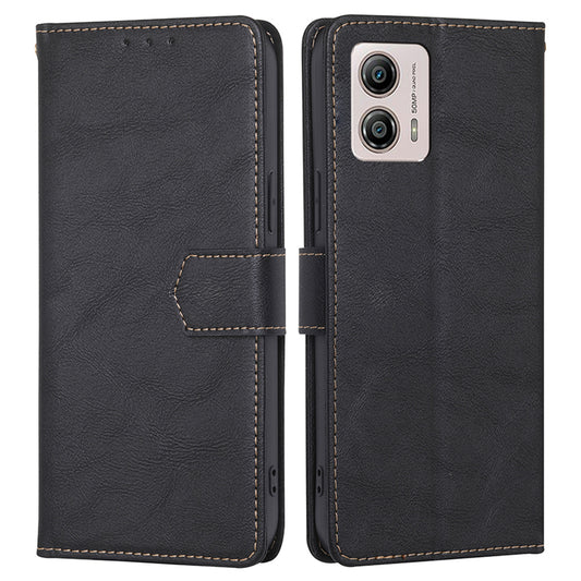 For Motorola Moto G53 5G / G13 4G / G23 4G RFID Blocking Cowhide Texture Phone Case PU Leather Wallet Stand Cover