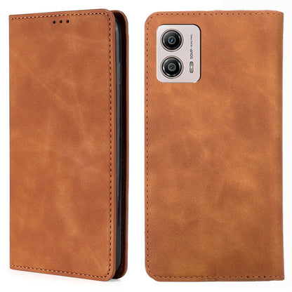 For Motorola Moto G53 5G / G13 4G / G23 4G PU Leather Flip Case with Card Holder Stand Skin-touch Phone Cover