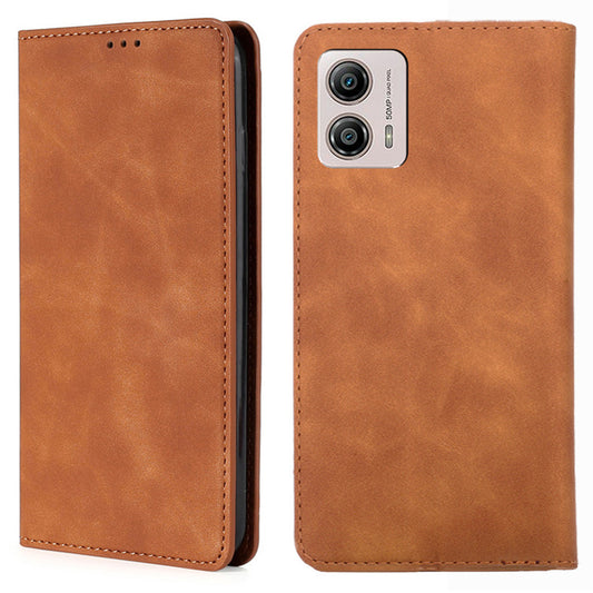 For Motorola Moto G53 5G / G13 4G / G23 4G PU Leather Flip Case with Card Holder Stand Skin-touch Phone Cover