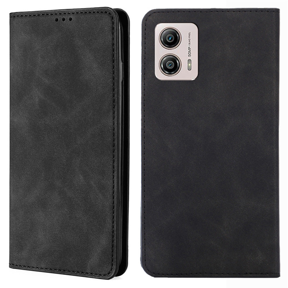 For Motorola Moto G53 5G / G13 4G / G23 4G PU Leather Flip Case with Card Holder Stand Skin-touch Phone Cover