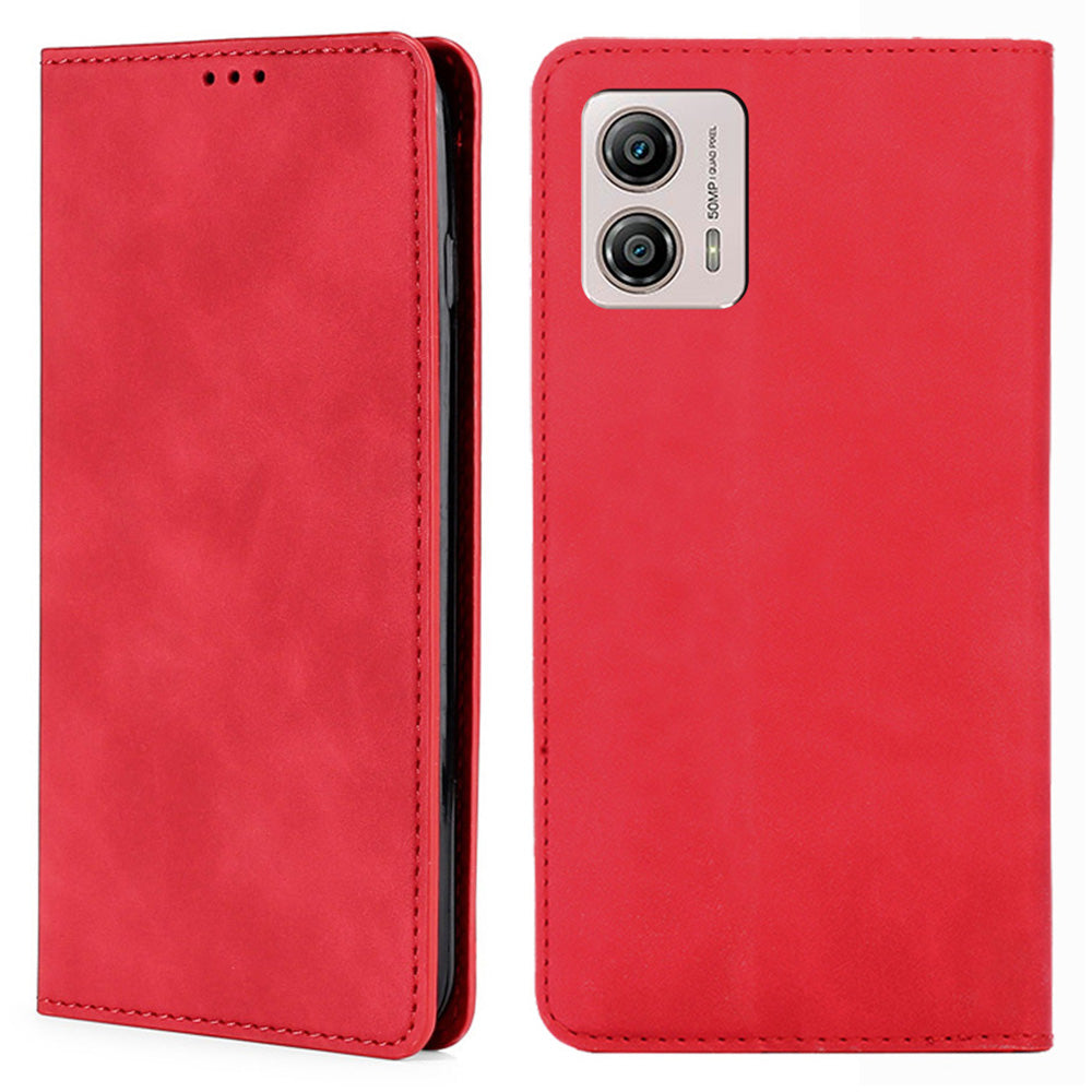 For Motorola Moto G53 5G / G13 4G / G23 4G PU Leather Flip Case with Card Holder Stand Skin-touch Phone Cover