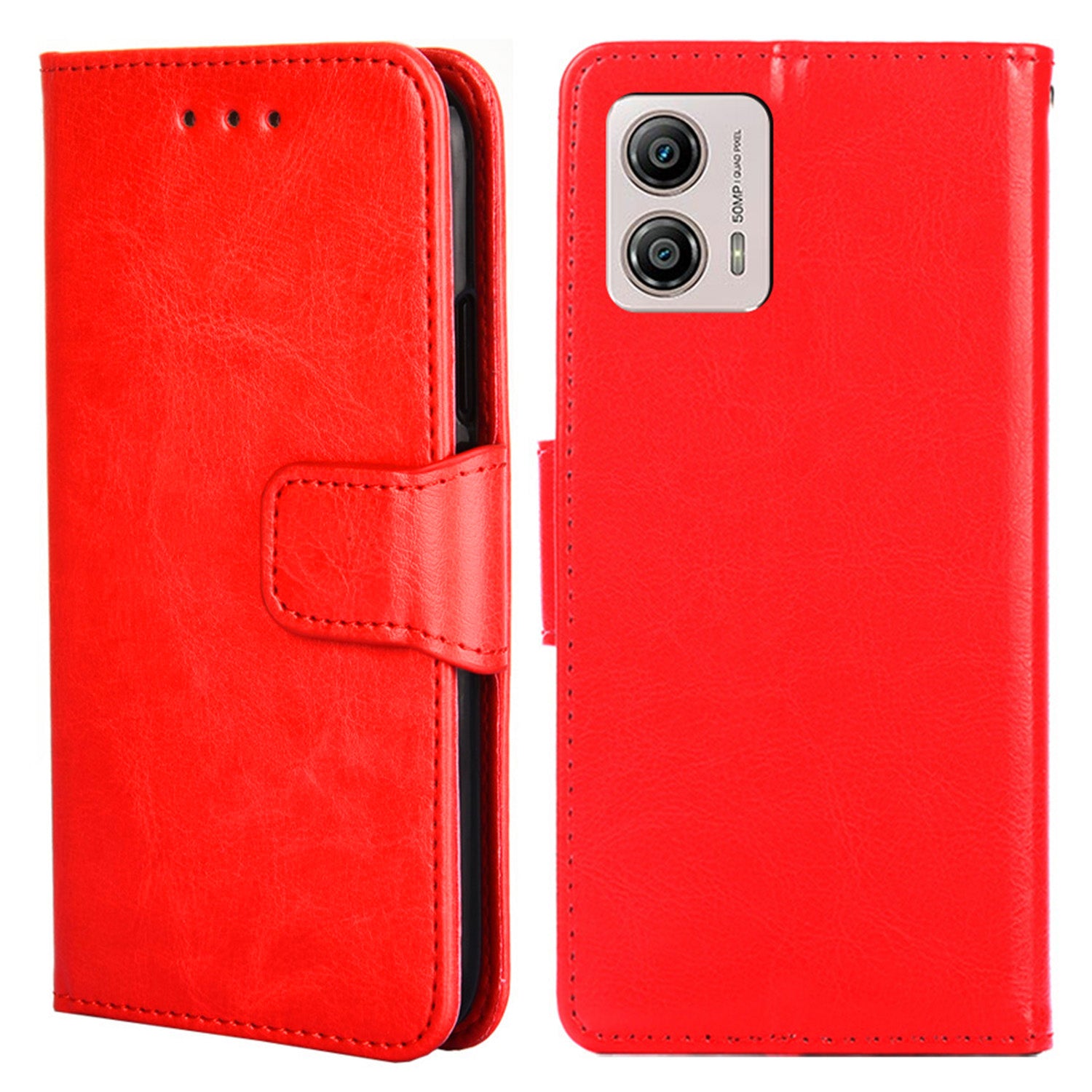 For Motorola Moto G53 5G / G23 4G / G13 4G Leather Phone Case Wallet Phone Stand Cover