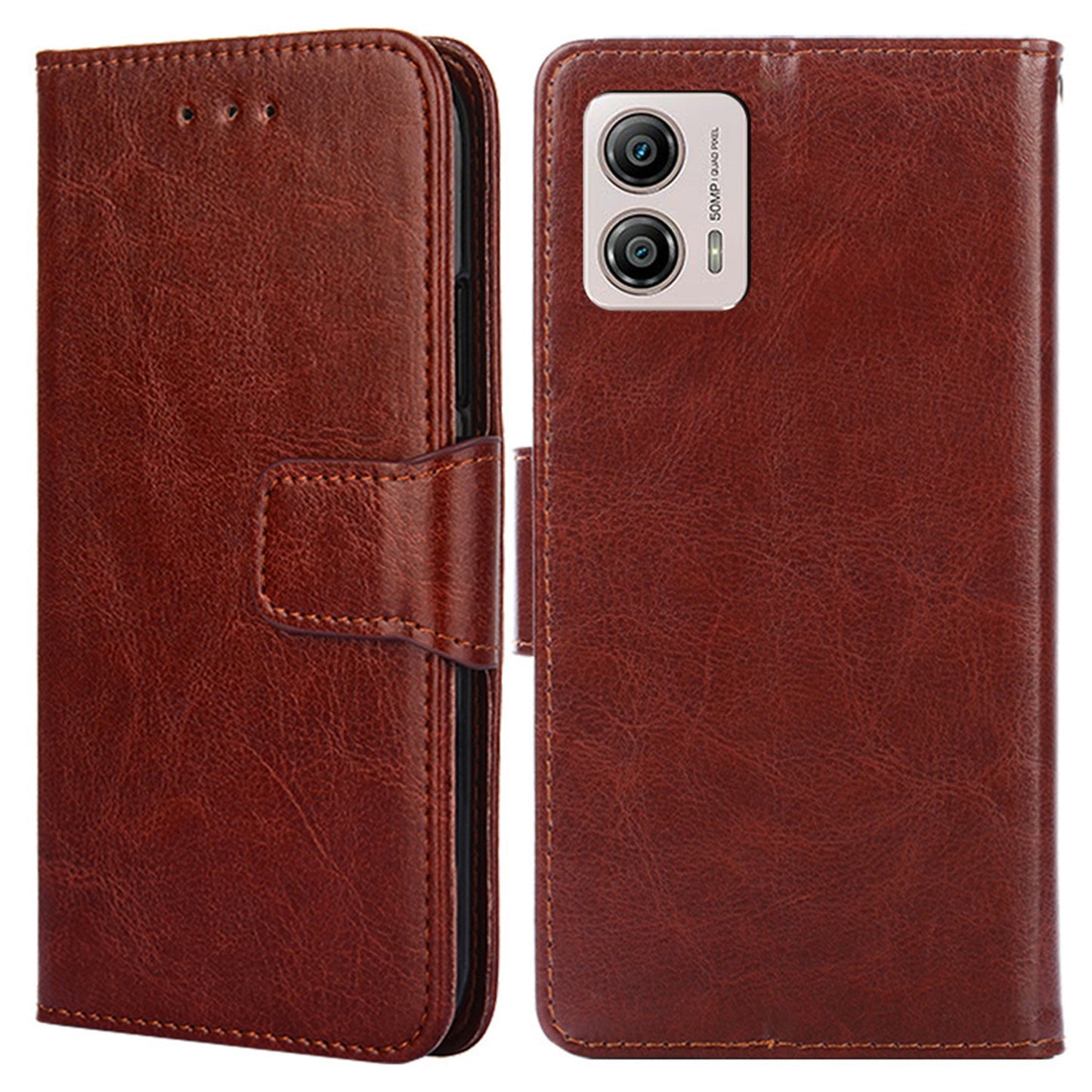 For Motorola Moto G53 5G / G23 4G / G13 4G Leather Phone Case Wallet Phone Stand Cover