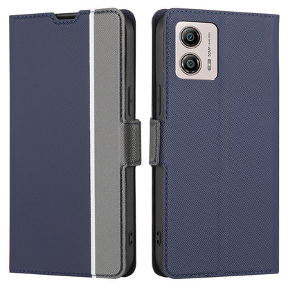 For Motorola Moto G53 5G / G23 4G / G13 4G Flip Phone Cover PU Leather Twill Texture Stand Card Slots Case