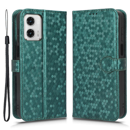 PU Leather Anti-drop Phone Cover for Motorola Moto G53 5G / G23 4G / G13 4G , Stand Dot Pattern Imprinted Wallet Phone Case