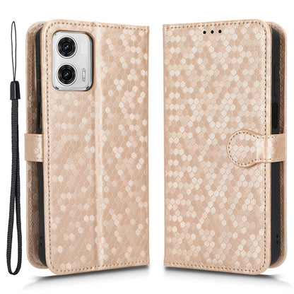 PU Leather Anti-drop Phone Cover for Motorola Moto G53 5G / G23 4G / G13 4G , Stand Dot Pattern Imprinted Wallet Phone Case