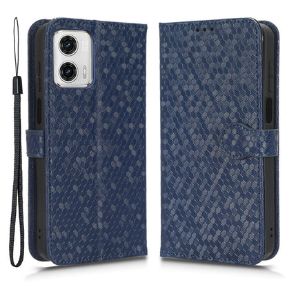 For Motorola Moto G73 5G PU Leather Protective Phone Cover Stand Wallet Dot Pattern Imprinted Phone Case