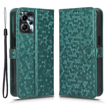 Cell Phone Cover for Motorola Moto G13 4G / G23 4G , Dot Pattern Imprinted Wallet PU Leather Phone Case