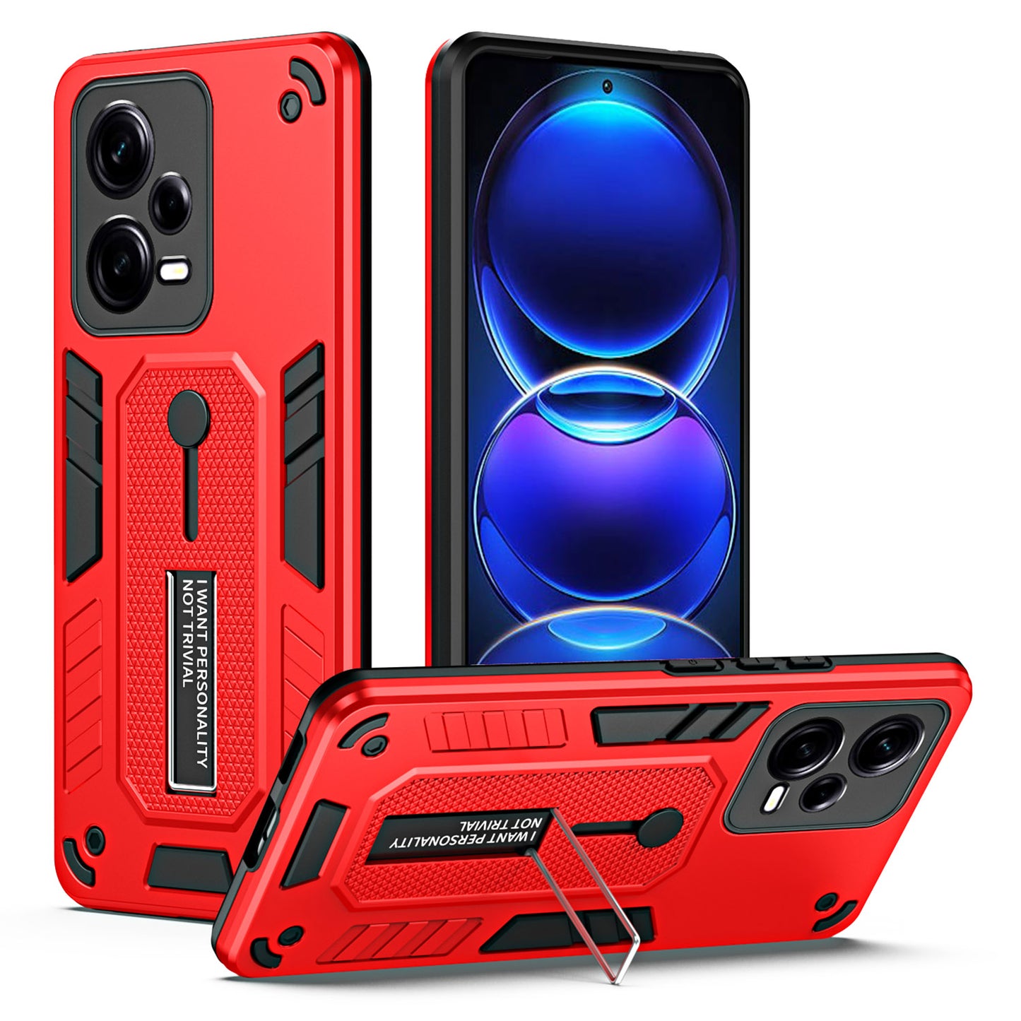 For Xiaomi Redmi Note 12 Pro+ 5G Phone Cover Kickstand PC+TPU Smartphone Phone Case