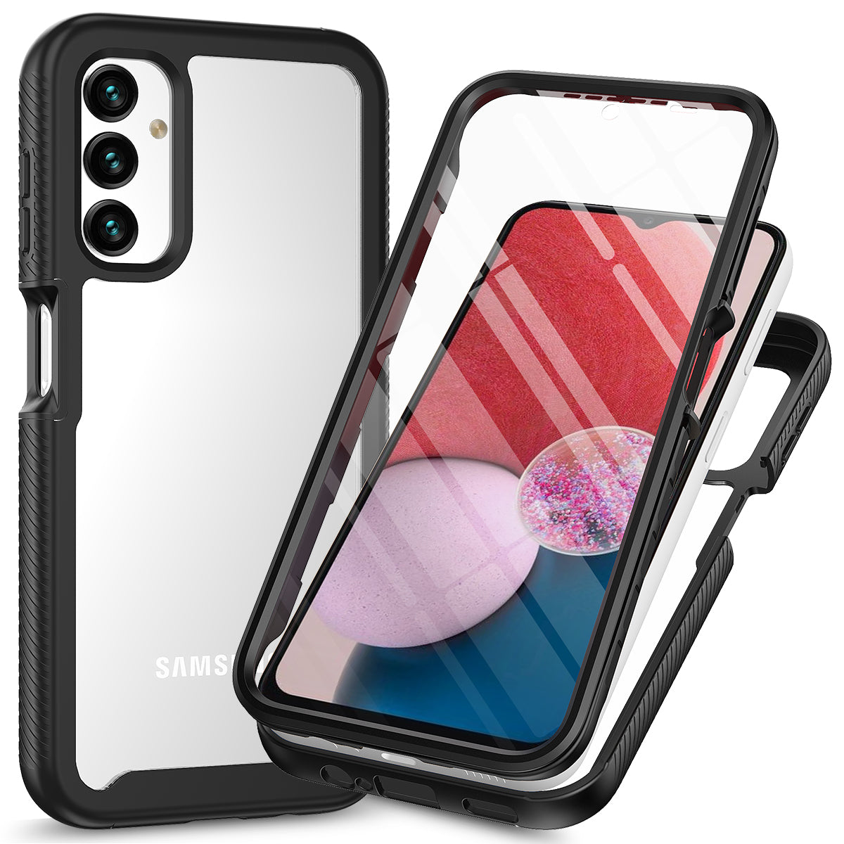 For Samsung Galaxy A14 5G / 4G Phone Case PC + TPU Clear Phone Cover with Built-in PET Screen Protector