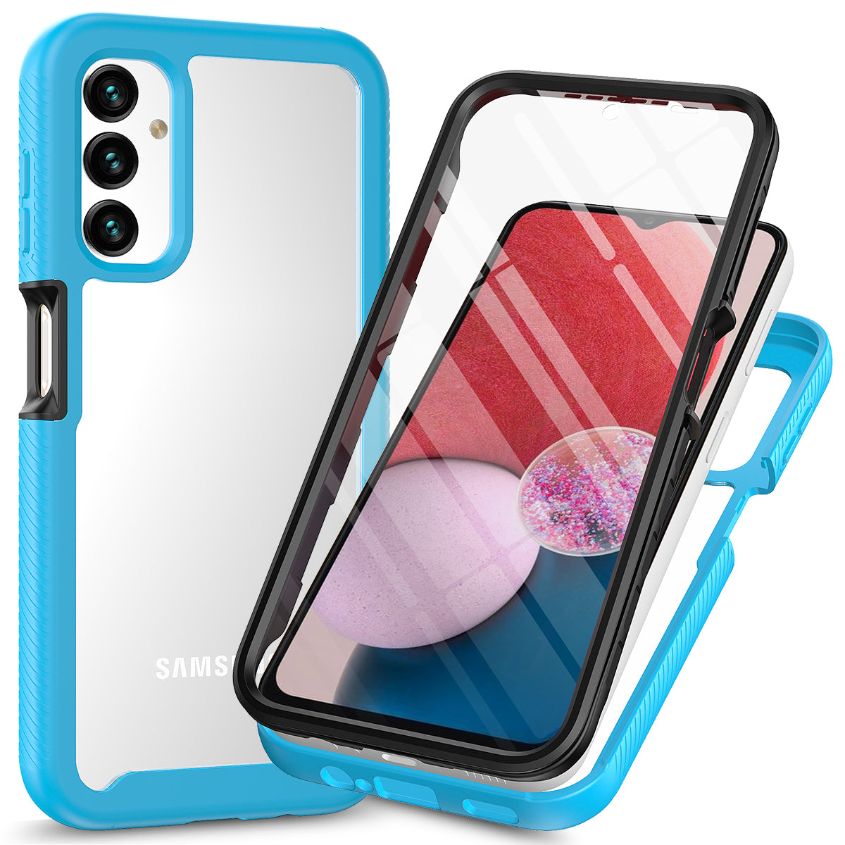 For Samsung Galaxy A14 5G / 4G Phone Case PC + TPU Clear Phone Cover with Built-in PET Screen Protector